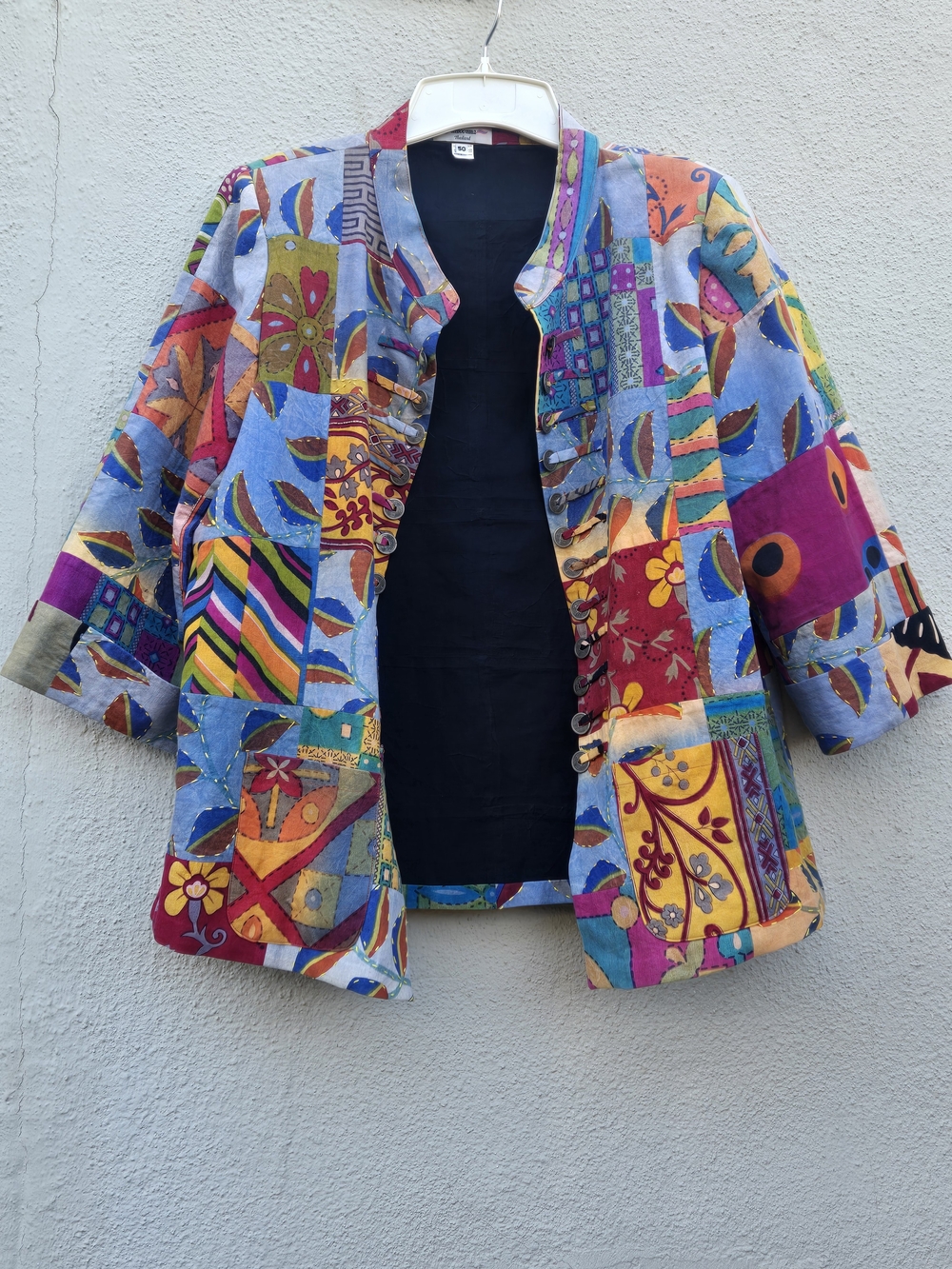 Multi-Color Patchwork Women's Blazer Jacket